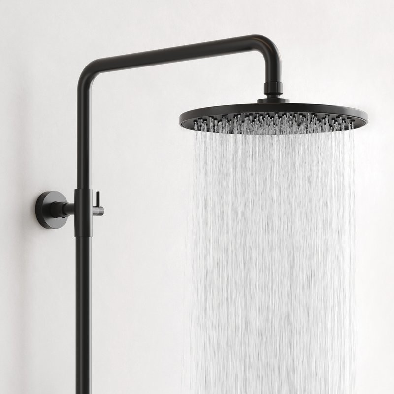 Душевая стойка Sancos Etna SC9007MB с термостатом, черная матовая