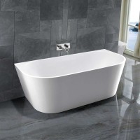 Акриловая ванна Vincea VBT-421-1700MW 170x80 см, пристенная, белая матовая, овальная, с каркасом, со сливом-переливом