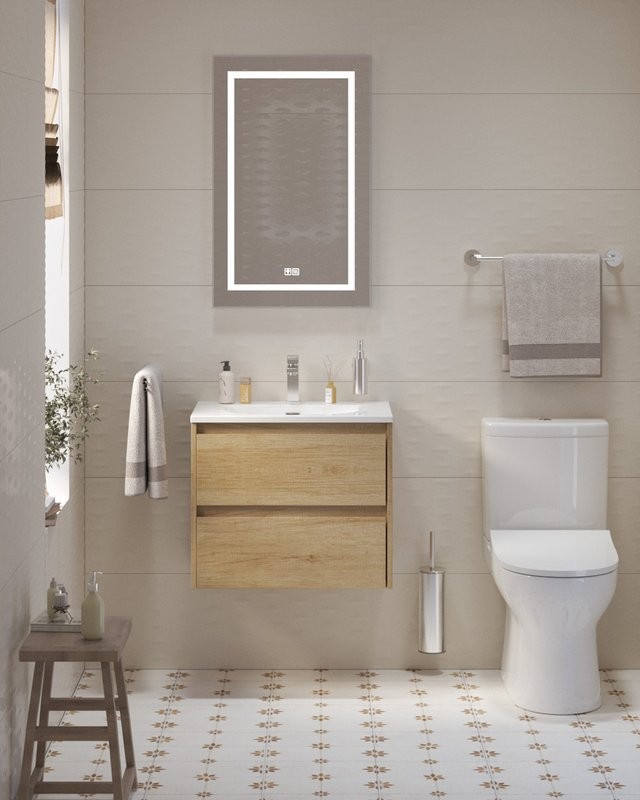 Мебель для ванной комнаты BelBagno Kraft 39 60 rovere nebrasca nature, раковина BB-8099-3-60