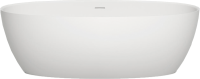 Ванна из искусственного камня Salini Alda Nuova S-Sense 180x90 см, отдельностоящая, белая, овальная, со сливом-переливом, с донным клапаном, фурнитура белая