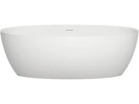 Ванна из искусственного камня Salini Alda Nuova S-Sense 180x90 см, отдельностоящая, белая, овальная, со сливом-переливом, с донным клапаном, фурнитура белая