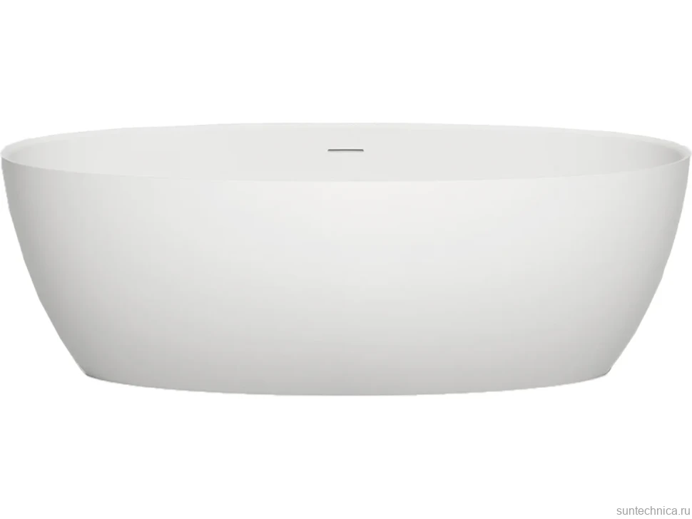 Ванна из искусственного камня Salini Alda Nuova S-Sense 180x90 см, отдельностоящая, белая, овальная, со сливом-переливом, с донным клапаном, фурнитура белая