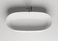 Ванна из искусственного камня Salini Alda Nuova S-Sense 180x90 см, отдельностоящая, белая, овальная, со сливом-переливом, с донным клапаном, фурнитура белая