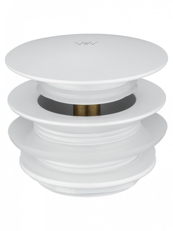 Донный клапан для раковины Wonzon & Woghand WW-SS105-MW без перелива, матовый белый