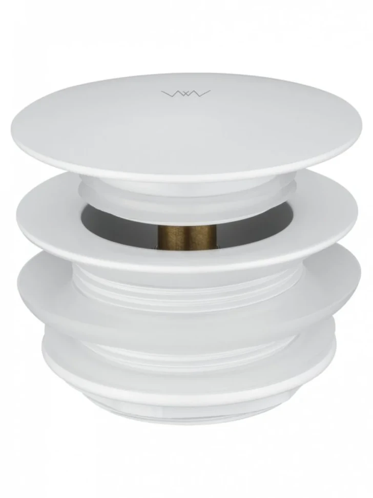 Донный клапан для раковины Wonzon & Woghand WW-SS105-MW без перелива, матовый белый
