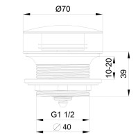 Донный клапан для раковины Wonzon & Woghand WW-SS105-MW без перелива, матовый белый