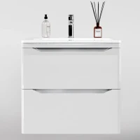 Тумба под раковину Style Line Марелла 70 подвесная, антискрейтч, белый глянец