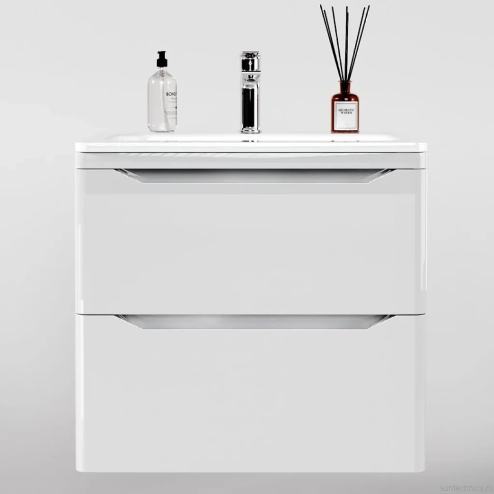 Тумба под раковину Style Line Марелла 70 подвесная, антискрейтч, белый глянец