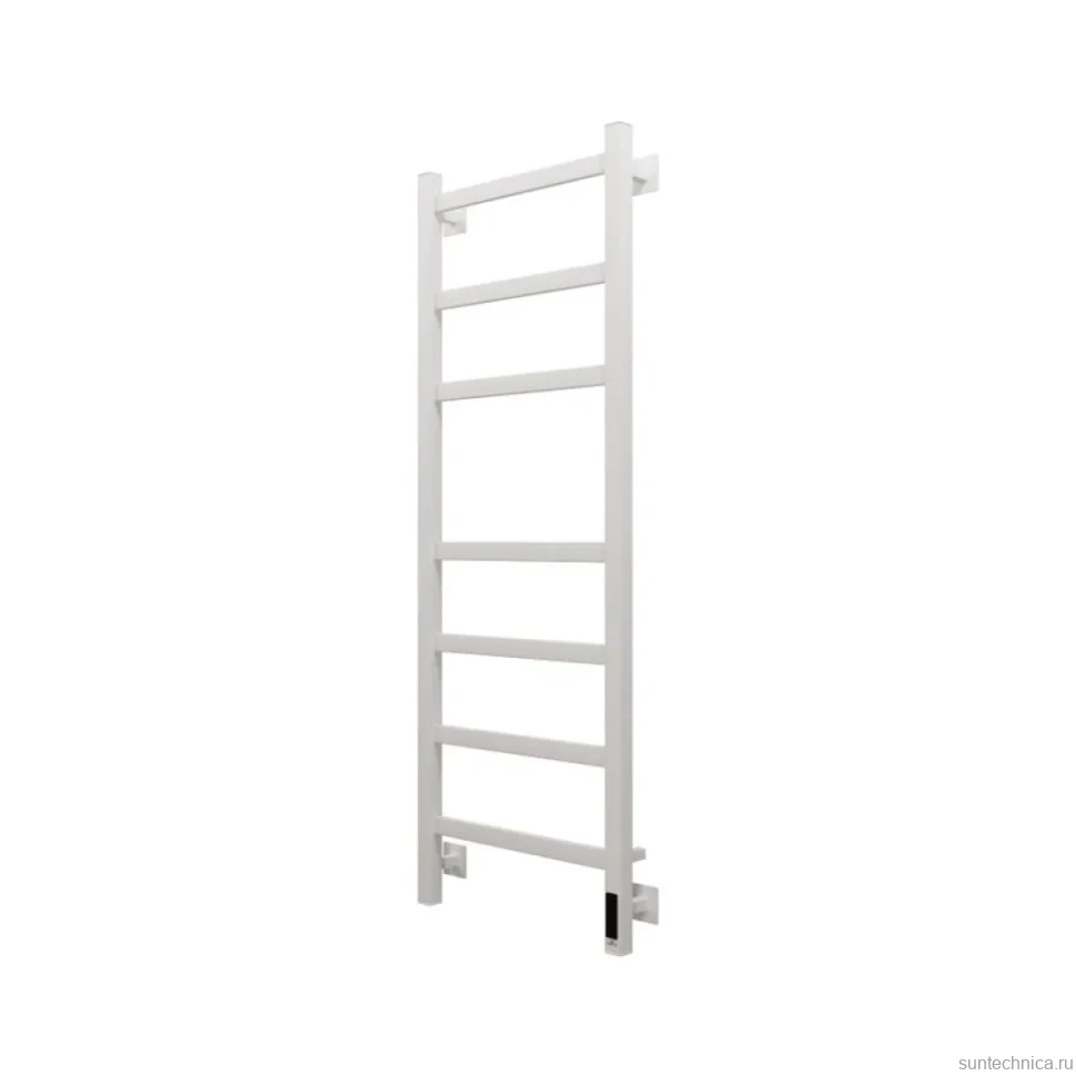 Полотенцесушитель электрический Grota Nosto 430х1200 RAL9016 EL 120x45 см, подключение справа, слева, скрытое подключение справа, матовый белый, лесенка, из стали