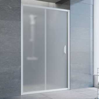 Душевая дверь в нишу Vegas Glass ZP 125 01 10 профиль белый, стекло сатин