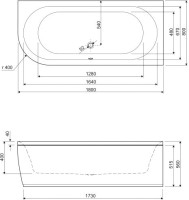 Акриловая ванна Cezares Metauro Corner L 180x80 см, левая, пристенная, белая, асимметричная, с каркасом