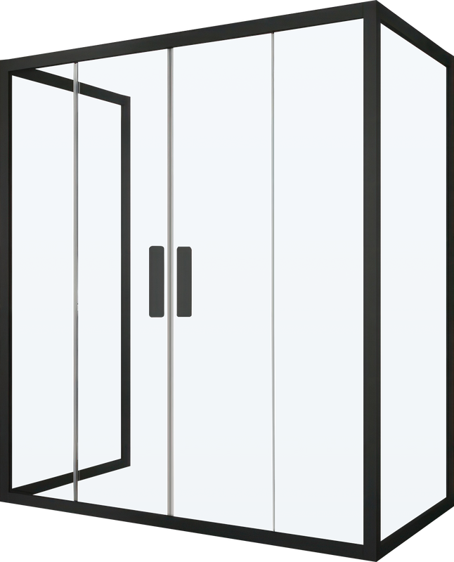 Душевой уголок Kubele DE019 R4U-CLN-BLMT 140х80 см, профиль матовый черный