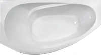Ванна из искусственного камня Marmo Bagno Турин L 170x95 см, угловая, левая, пристенная, белая, асимметричная, на ножках, со сливом-переливом
