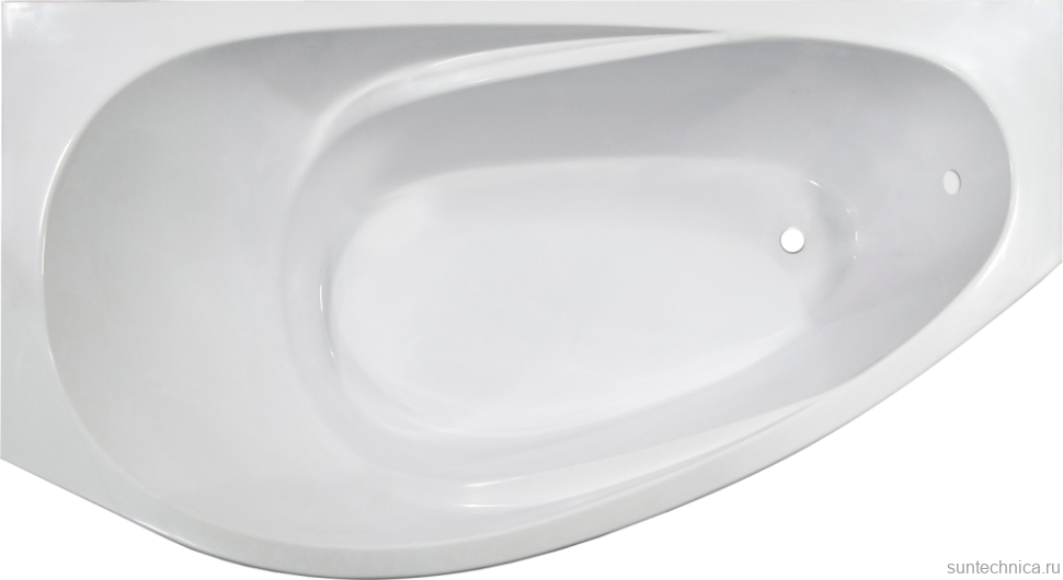 Ванна из искусственного камня Marmo Bagno Турин L 170x95 см, угловая, левая, пристенная, белая, асимметричная, на ножках, со сливом-переливом