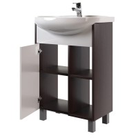 Тумба для ванной "БОСКО-55" белая/венге под раковину Элеганс-55 (Rosa) (ПВХ)