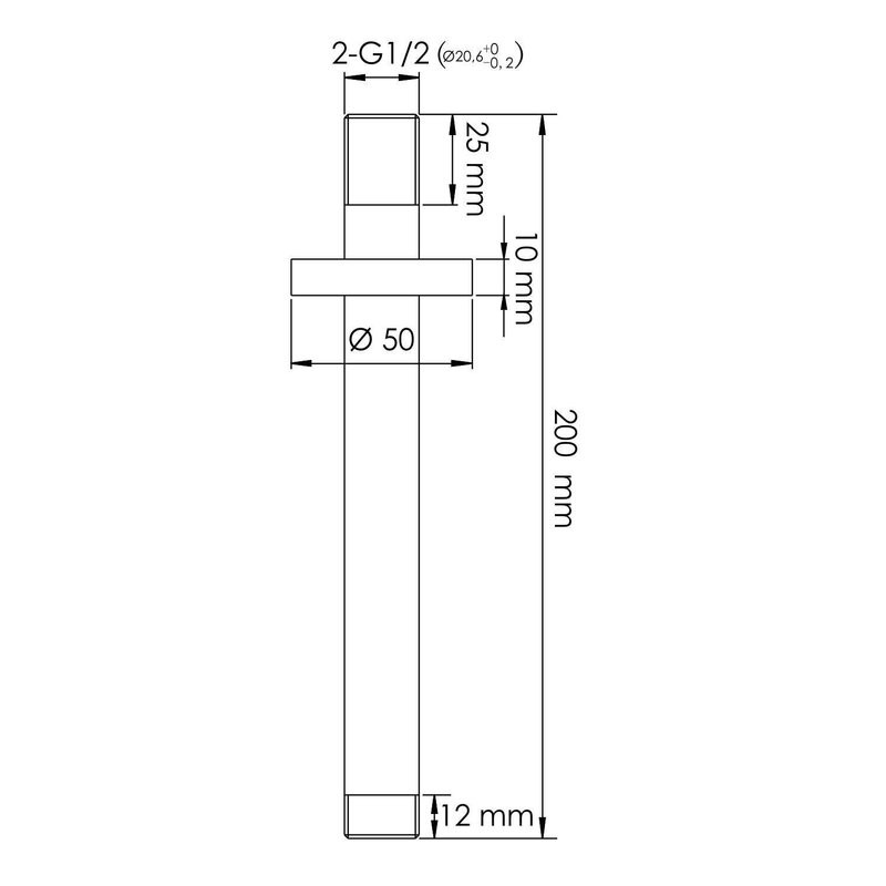 Потолочный излив для душа, цвет никель, A352