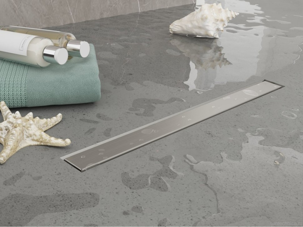 Душевой трап (лоток) Plumberia Selection PST In-Tile PST70MT 70 см, решетка матовая нержавеющая сталь, с сифоном, под плитку