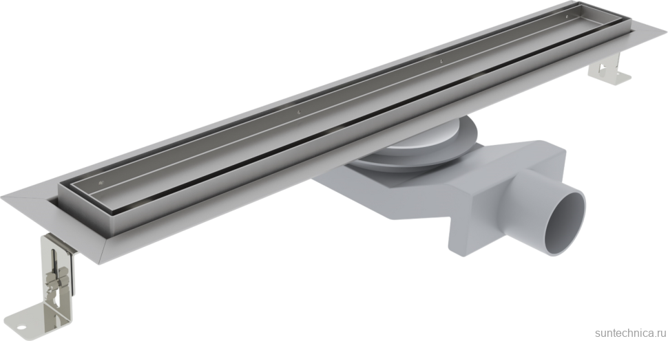 Душевой трап (лоток) Plumberia Selection PST In-Tile PST70MT 70 см, решетка матовая нержавеющая сталь, с сифоном, под плитку