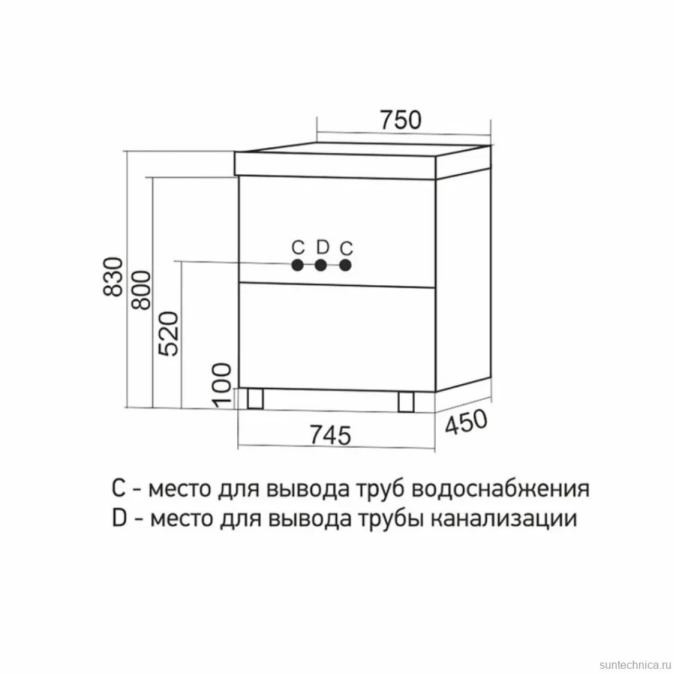 Тумба д/ванной "ВЕКТОР-75" под раковину Нелли-75 (MIXLINE) (ПВХ)