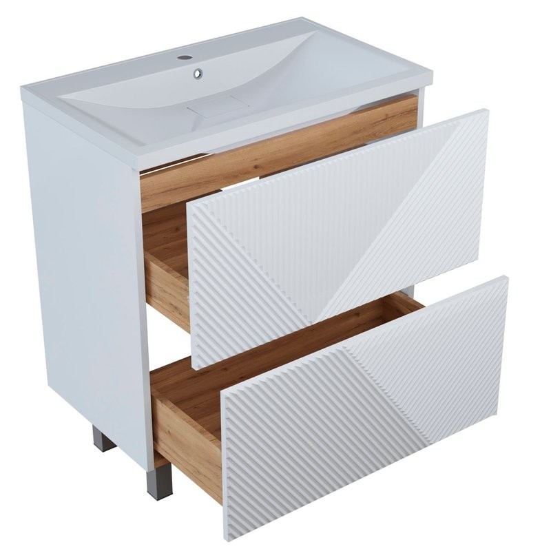 Тумба д/ванной "ВЕКТОР-75" под раковину Нелли-75 (MIXLINE) (ПВХ)