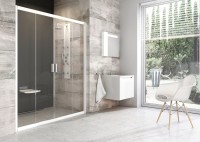 Душевая дверь в нишу Ravak Blix BLDP4-160 Transparent, профиль белый