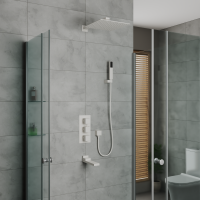 Душевой комплект D&K Bayern.Liszt DA2515608A04 С ВНУТРЕННЕЙ ЧАСТЬЮ, матовый белый