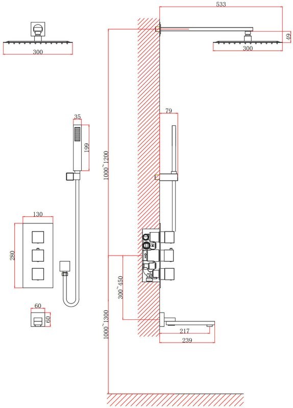 Душевой комплект D&K Bayern.Liszt DA2515608A04 С ВНУТРЕННЕЙ ЧАСТЬЮ, матовый белый