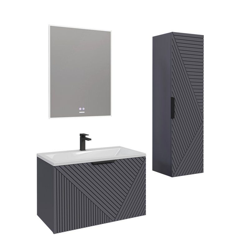 Тумба под раковину без столешницы Grossman Блисс 80 матовый графит