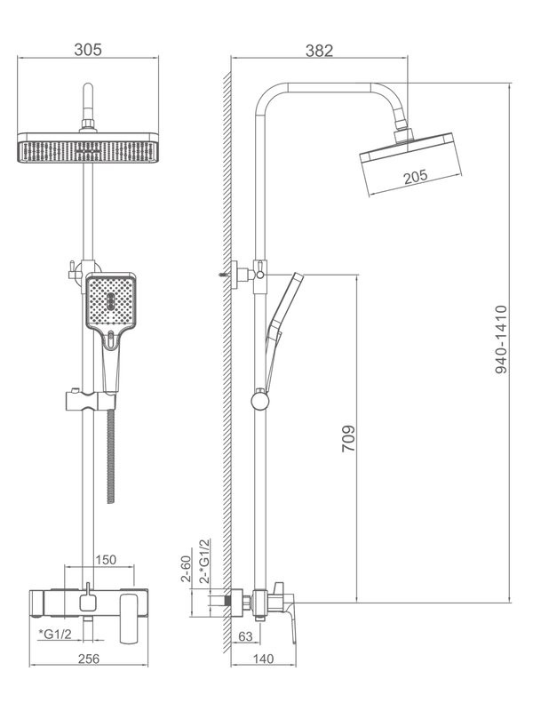 Душевая стойка Haiba HB24512 хром