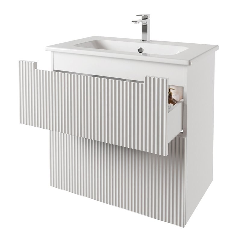 Тумба с раковиной Dreja Euphoria 80 матовая белая