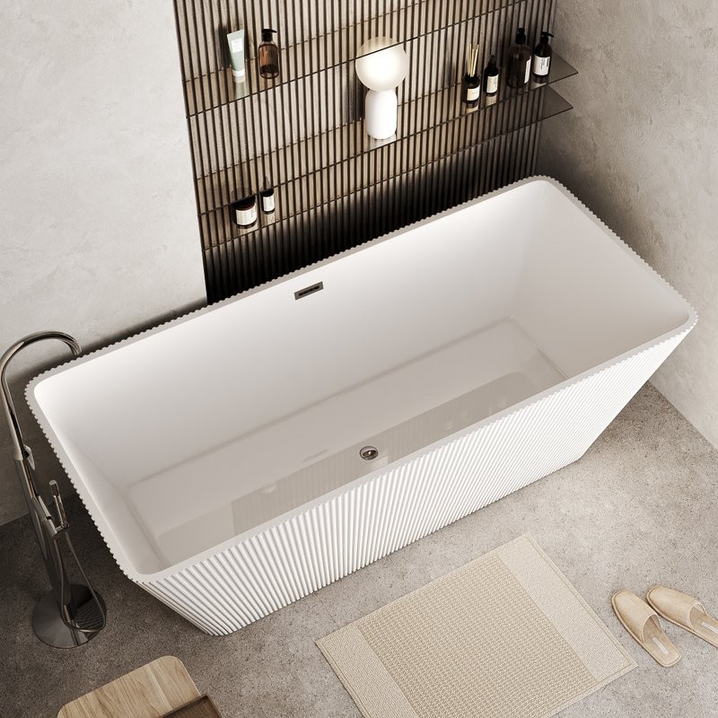 Акриловая ванна Grossman Cristal GR-2022 170x75 см, отдельностоящая, белая, со сливом-переливом, с донным клапаном