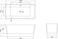 Акриловая ванна Grossman Cristal GR-2022 170x75 см, отдельностоящая, белая, со сливом-переливом, с донным клапаном