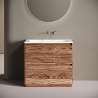 Мебель для ванной комнаты Sancos Libra Floor 90 напольный, дуб чарльстон, раковина СN7019wx