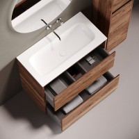 Мебель для ванной комнаты Sancos Libra Floor 90 напольный, дуб чарльстон, раковина СN7019wx