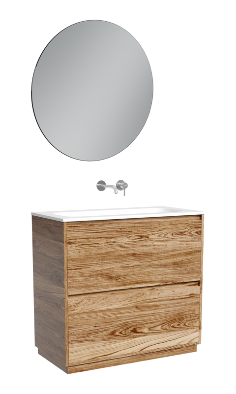 Мебель для ванной комнаты Sancos Libra Floor 90 напольный, дуб чарльстон, раковина СN7019wx