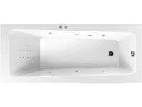 Акриловая ванна Excellent Ava Line Nano 160x70 см, встраиваемая, с гидромассажем, белая, с каркасом, со сливом-переливом