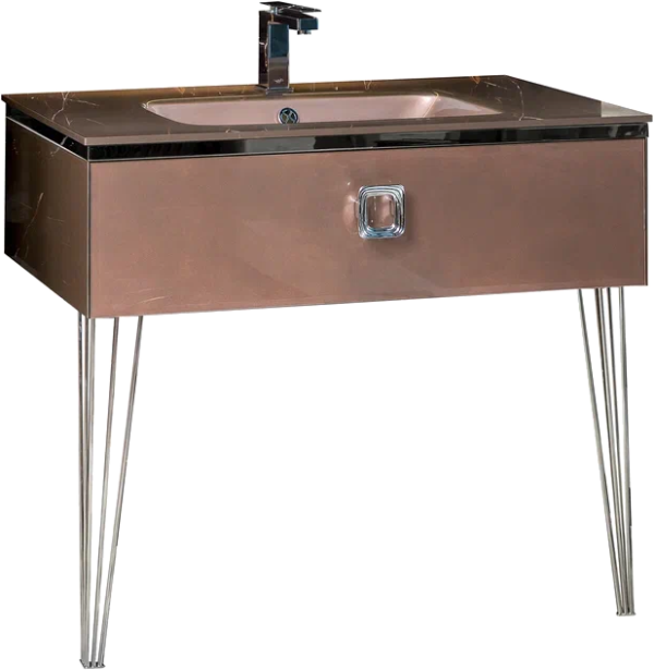 Тумба под раковину со столешницей Armadi Art Lucido 100 лиловая