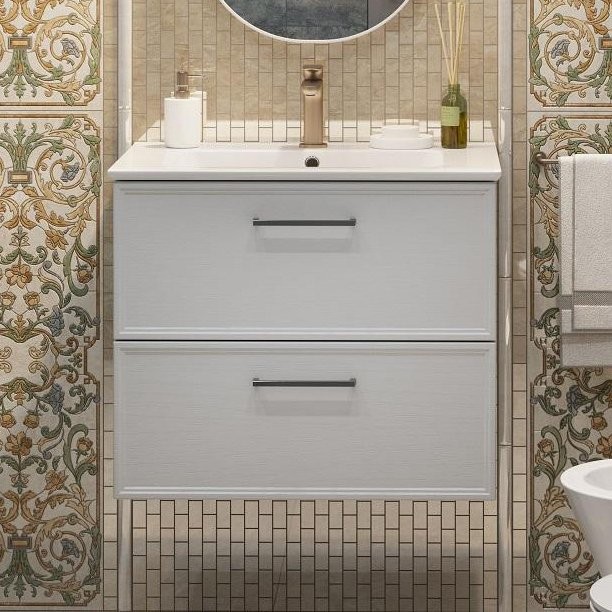 Тумба с раковиной KERAMA MARAZZI Piano Classic 65 подвесная, ясень белый матовый