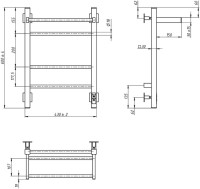 Полотенцесушитель электрический Grota Alto 430х600 NP EL 60x45 см, подключение справа, слева, скрытое подключение справа, глянцевый хром, лесенка, с полкой