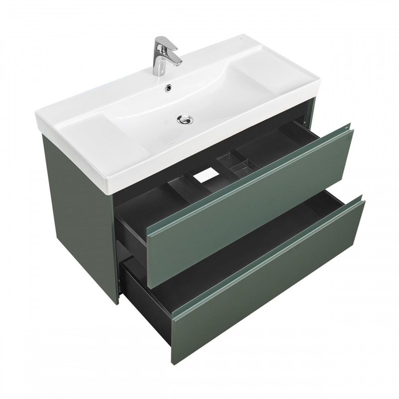 Тумба под раковину без столешницы Roca Ona 100 подвесная, зеленая матовая