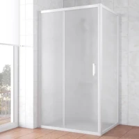 Душевой уголок Vegas Glass ZP+ZPV NOVO 130*80 01 10 профиль белый, стекло сатин