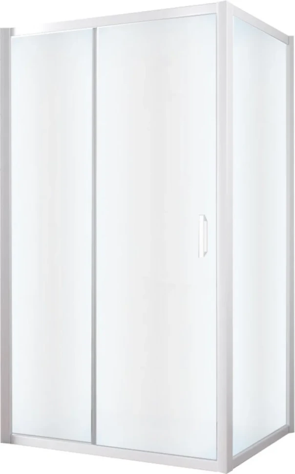 Душевой уголок Vegas Glass ZP+ZPV NOVO 130*80 01 10 профиль белый, стекло сатин