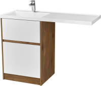 Тумба с раковиной AQUATON Лондри 60 L, дуб рустикальный, белый