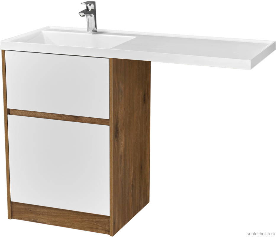 Тумба с раковиной AQUATON Лондри 60 L, дуб рустикальный, белый