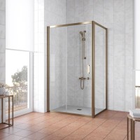 Душевой уголок Vegas Glass ZP+ZPV Tur Novo 140*90 05 01 профиль бронза, стекло прозрачное