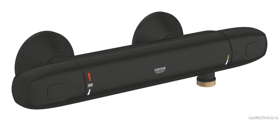 Смеситель термостатический для душа GROHE Grohtherm 1000 внешнего монтажа, матовый черный (348142433)