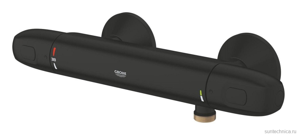 Смеситель термостатический для душа GROHE Grohtherm 1000 внешнего монтажа, матовый черный (348142433)