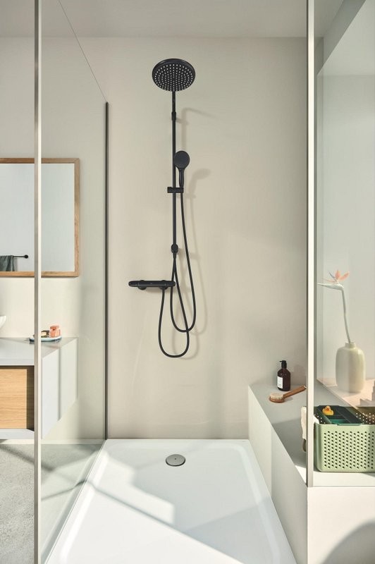 Смеситель термостатический для душа GROHE Grohtherm 1000 внешнего монтажа, матовый черный (348142433)