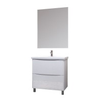 Мебель для ванной комнаты Vigo Glem 80 напольная, 2 ящика, глянцевая белая