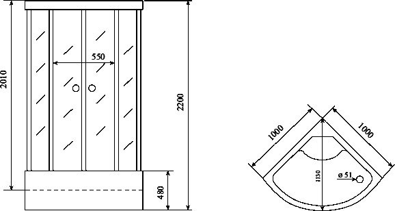 Душевая кабина Timo Standart T-6600SF Silver Fabric с высоким поддоном